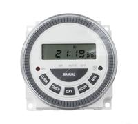 TM619 - Temporizador digital programable para 7 días, con 16 programas por día, pantalla LCD y función de memoria para 12 V/24 V/110 V/220 V, salida de relé de 16 A para iluminación y dispositivos
