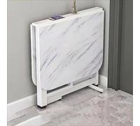 TMDFDG Mesa de Comedor Plegable, Mesa de Cocina Extensible Multifunción con Hoja Abatible, Mesa Auxiliar de Madera para Ahorrar Espacio, Color Blanco