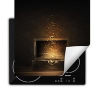 TMK ArtDeko Cubre Vitrocerámica de Induccion 60 x 52 cm - Tapa Protectora - Placa protectora vitroceramica induccion Vinilo, Maleta marrón