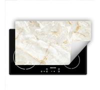 TMK ArtDeko Cubre Vitrocerámica de Induccion 90 x 52 cm - Tapa Protectora - Placa protectora vitroceramica induccion Vinilo, Mármol blanco
