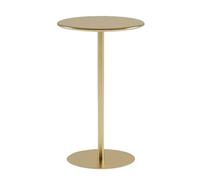 TMKDNNKG Mesa Alta de Comedor para Cocina, Mesa de Bar Redonda, Mesa de Bar de Metal para cócteles, Mesa Auxiliar para Sala de Estar, Mesa de Centro para Bebidas, Mesa Circular Alta (Dorada, 70 x 70