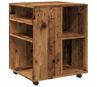 Tmriohed Cajonera con ruedas de aspecto de madera envejecida, 60 x 53 x 72 cm, de material de madera, armario de oficina móvil con 4 ruedas, armario auxiliar y mesa de impresión para oficina y oficina