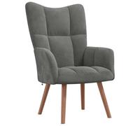 Tmriohed Sillón Sillón tapizado de terciopelo gris oscuro con reposabrazos | Cómodo reposabrazos con acolchado de espuma suave y costuras elegantes para sala de estar y dormitorio.