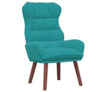 Tmriohed Sillón terciopelo turquesa 69 x 74 x 93 cm con patas de madera | Cómodo sillón de terciopelo turquesa con reposabrazos tapizados y patas de árbol de goma para sala de estar y oficina.
