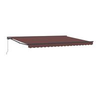 Tmriohed Toldo con brazo articulado de 450 x 300 cm, marrón, toldo retráctil con media caja y manivela manual, marco estable de aluminio para terraza, balcón y jardín