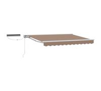 Tmriohed Toldo de brazo articulado, color topo, 3,5 x 2,5 m | Parasol para patio y jardín con media caja, marco de aluminio, manivela y mando a distancia.