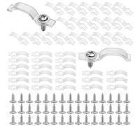 TMZELOA 100 Piezas Clips LED Soporte de Montaje, 11 mm Transparentes Silicona Tira LED Clips Transparentes para Tiras de Luz con Tornillos, LED Clip de Sujeción para Clip de Montaje Tira LED