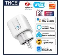TNCE TUYA enchufe inteligente WiFi o Zigbee3.0 enchufe UE 16A/20A Monitor de potencia función de sincronización Control de voz funciona con Alexa Google Home