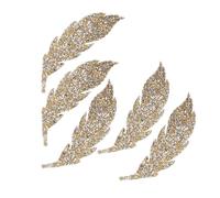Tnfeeon 5 Pegatinas con Patrón de Hoja, Pegatina con Diseño de Hoja, Pegatina con Forma de, Adhesivo de Diamantes de Imitación, Decoración DIY con Pegamento Termofusible para Ropa, (YELLOW)