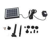 Tnfeeon Bomba de Agua Solar 6V 1.5W Kit de Fuente con Energía Solar con 8 Boquillas 160L H Panel Policristalino Cable de 9.84 Pies para Baño de Pájaros Estanque Jardín Múltiples Modos de Rociado