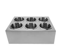 Tnfeeon Organizador de Cubiertos de Acero Inoxidable, Carrito para Cubiertos de Doble con 8 Compartimentos y Base Antideslizante de 19,5 Pulgadas para Mostrador de Cocina, Buffet, Restaurante,