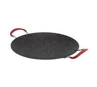 Tnfeeon Sartenes para Parrilla Plancha Redonda con Superficie de Cocción Grande, Sartén Duradera para Acampar, Barbacoas en el Patio Trasero y Cocinas Domésticas, Sartén Antiadherente para Freír,