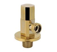 Tnfeeon Válvula de Parada en ángulo Válvula de Control de Agua de Latón Dorado Rosca Extendida de 1/2 Pulgada para Grifo de Baño Espacios Húmedos a Prueba de óxido Funcionamiento Suave Sin Goteo Fácil