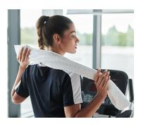 Toalla de deporte con bolsillo Towel City Luxury Blanc 30x100 cm