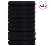 Toalla De Invitado Solund 25 Uds. Negro 100 X 200 Cm 550 Gsm Vidaxl