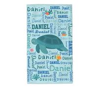 Toalla de mano personalizada para niños, toalla de mano personalizada con nombre personalizado, ballena, sirena, caballito de mar, tortuga marina, toalla de microfibra suave para niños, 16 x 27.5