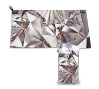 Toalla de microfibra estampada con cristales de diamante abstractos y brillantes, de secado rápido, para adultos, 40,6 x 38,1 cm