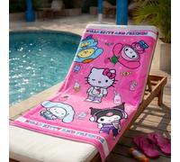 Toalla de Microfibra Infantil 70x140 cm con Diseños Infantiles Divertidos para Playa, Piscina y Uso Diario Aymax Hello kitty