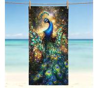 Toalla de Playa Animal, Toalla Playa Grande 180x90 cm, Toallas Microfibra Tacto Velour, Toallas Piscina Ultra Absorbente y Anti-Arena Beach Towels - para Deporte, Natación, Viajes Pavo Real 0l-144