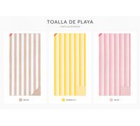 Toalla de playa de microfibra con imanes - AURA Amarillo