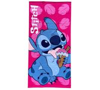 Toalla de playa Stitch Disney de microfibra CARTOON 70x140 cm Toalla de playa y piscina para niñas y adolescentes 100% poliéster Secado rápido Toalla de playa fucsia con Stitch y helado oficial de
