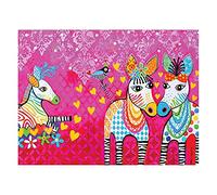 Toalla de Té Maxwell & Williams Love Hearts Animal Printed con Diseño Zig Zag Zeb, 1% Algodón, Rosa, 5 x 7 cm