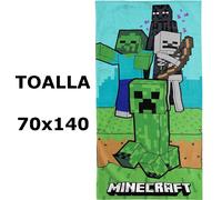 Toalla MINECRAFT de playa niños y niñas ,Toalla de baño,MICROFIBRA 100% POLYESTER,MEDIDAS 70x140cm,minecraft,cm,fespu
