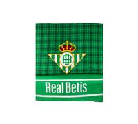 Toalla oficial del Real Betis Balompié | ASDITEX - Toalla de baño del equipo de fútbol, estampado de cuadros con escudo y nombre del equipo // Ref: 01757358AA58