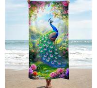 Toalla Playa Grande - 60x120cm, Pavo real Toallas Microfibra Tacto Suave, Toalla de Playa y Piscina de Secado Rápido, Toallas Deportiva Compacta Antiarena para Yoga, Gimnasio, Animales (2) 0J-253
