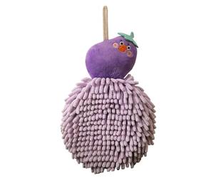 Toallas absorbentes para secar las manos - Toalla de chenilla con diseño de animales de dibujos animados, esponjosas toallas con bolas de burbujas con anilla para colgar | Toalla de secado