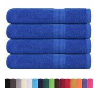Toallas FROGN 4 unidades Azul 100x200 cm 360 g/m² Algodón | Algodón hilado en anillo, trabilla para gancho, lavables a máquina, multiusos, toallas de playa, suaves y absorbentes