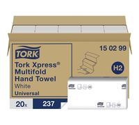 Toallas plegadas Xpress® TORK, de 2 capas, gris y blanco