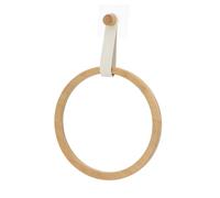 Toallero adhesivo Cuero y Bambu -Redondo de 21cm - Tendance - Fácil Colocación - Sin Taladrar - Varios Colores.