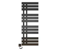 Toallero Baño Radiador, Toallero Electrico Baño Negro WiFi, 500×1300mm, 450W, Calentador de toallas WiFi, para Alexa y Google Home y APP, Radiador Toallero Electrico, Ahorro energía-WiFi Black Left