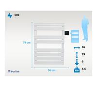 Toallero blanco con control inalámbrico 500W Purline NTW-16 White Mando a distancia