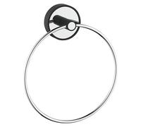 Toallero de anilla Fusión (Ancho: 16,5 cm, Negro/Cromo, Resplandeciente)