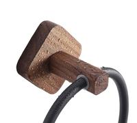 Toallero de Anilla Toallero de Aluminio y Madera, Soporte for Toallas Mano for baño, toallero for Cocina, Montaje en Pared, Almacenamiento Resistente(Black)