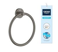 Toallero de aro GROHE Start (Metal, fijación Oculta, Incluye Tornillos y Tacos), tamaño 200 mm, Antracita Brushed Hard Graphite, 41174AL0