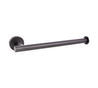 Toallero de Barra Corta para Baño Negro Mate Gama Ribeira | Acero Inoxidable Premium | Diseño Redondo Minimalista para Toallas de Mano | Kit de Fijación Incluido | Medidas: 28 x 8 x 5 cm