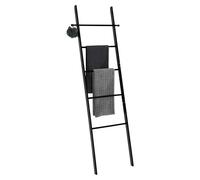 Toallero de barra escalera Suri (L x An x Al: 33 x 43 x 170 cm, Materiales naturales, Negro)