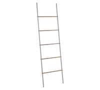 Toallero de Pie Tipo Escalera KENTA Gedy, Blanco Mate y Bambú Natural, 45x2,1x161 cm, Fabricado en Metal y Bambú, Diseño Moderno sin Instalación