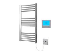 Toallero eléctrico Cromado 400W x 800H + Temporizador y termostato de baño