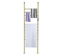 Toallero eléctrico de 150 W, 42,5 x 160 cm, toallero de pie con 9 barras, con pantalla LED digital, acero inoxidable, toallero (dorado)