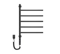 Toallero eléctrico de baño de acero inoxidable con pantalla digital intelinte, control de temperatura y tiempo, barra de secado de toallas calefactada(Nero)