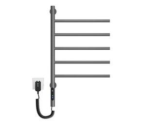 Toallero eléctrico de baño de acero inoxidable con pantalla digital intelinte, control de temperatura y tiempo, barra de secado de toallas calefactada(Grey)