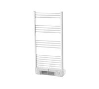 Toallero eléctrico en aluminio de 2000w con calefactor integrado (500 1500w). display led. ipx4. rápido calentamiento con función 2h. instalación mural. color blanco. varios estantes para colgar las t