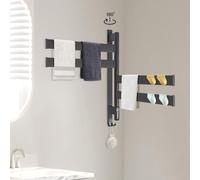 Toallero eléctrico para baño - 90W - Acero inoxidable - Montaje en pared - Blanco