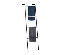 Relaxdays Toallero escalera de metal marrón claro,negro