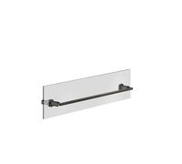 Toallero Gessi Inciso 600 mm, montaje en pared de cristal, 58617707, Color: Metal negro cepillado PVD