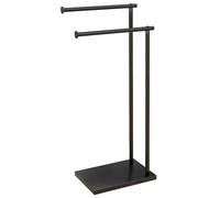 Toallero HOMCOM con base de acero y 2 barras, 35,5L x 20P x 78H cm - Negro